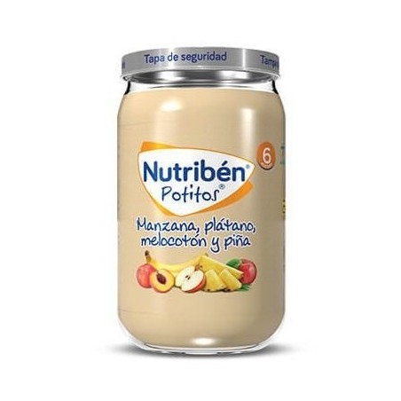Nutribén Potitos Manzana, Plátano, Melocotón y Piña 235gr