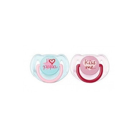 Philips Avent Chupete Silicona +4M I Love Papa Kiss Me 2uds