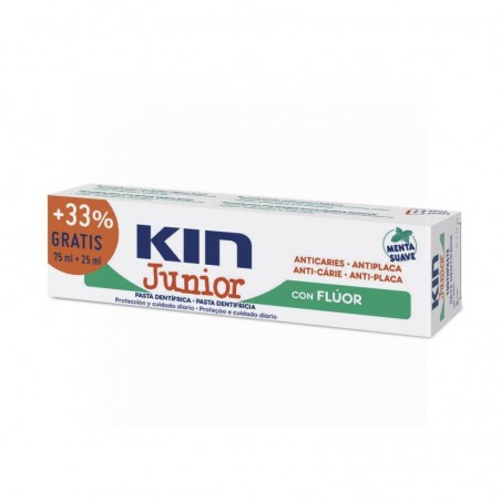 Kin Junior Pasta Dentífrica Menta Suave 75 + 25ml