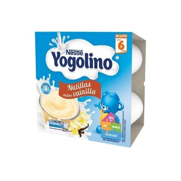Nestlé Yogolino Natillas Sabor Vainilla para Bebés 4x100g