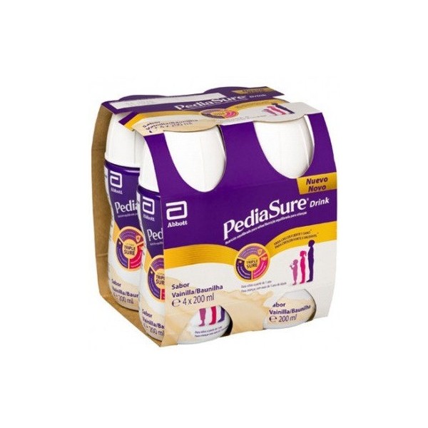 Pediasure Drink Batido Nutricional Vainilla - Pack de 4 Botellas x 220 ml