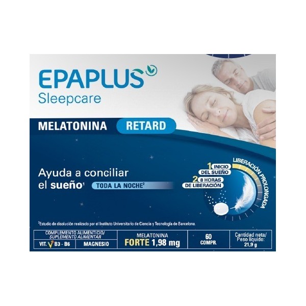 Epaplus Sleepcare Melatonina Pura Retard 60 Comprimidos