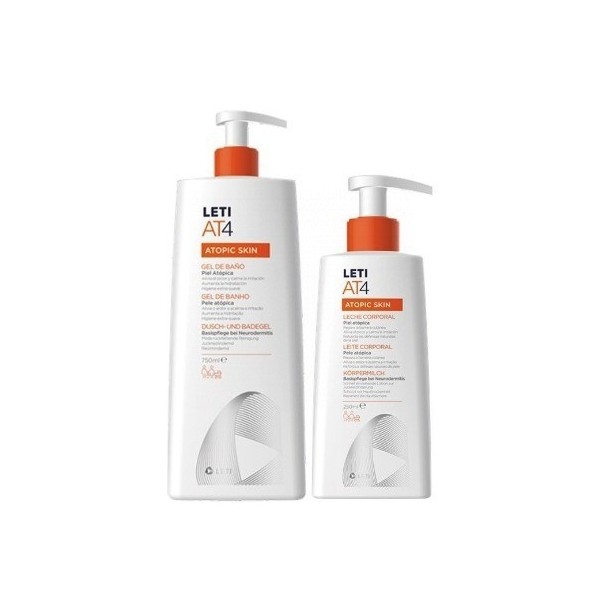 Leti AT4 Pack Gel de Baño 750ml + Leche Corporal 250ml