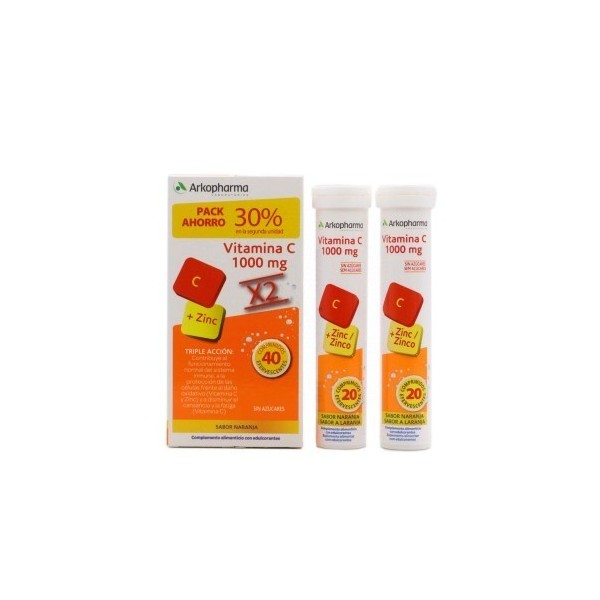 Arkopharma Vitamina C 40 Comprimidos Efervescentes Pack 1000 mg