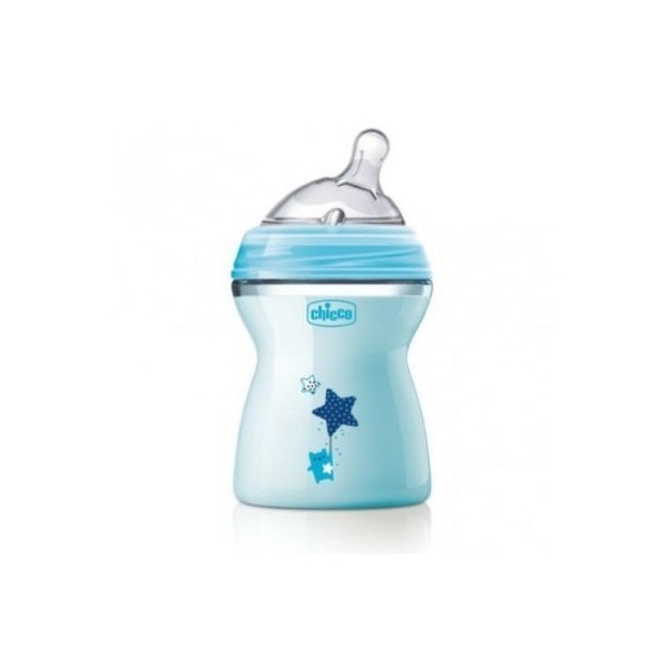 Chicco Biberón Natural Feeling Silicona 2m 250ml Azul