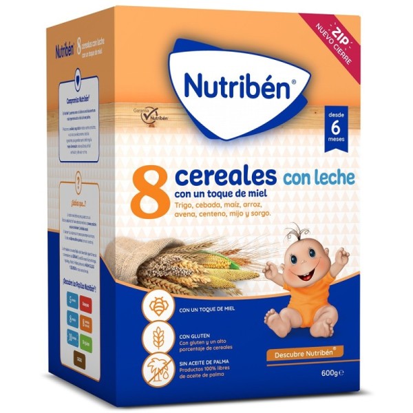 Nutribén 8 Cereales Con Un Toque De Miel Con Leche Adaptada 600 gr