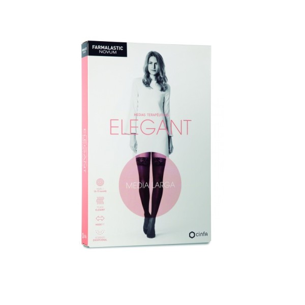 Farmalastic Novum Elegant Media Larga Compresión Ligera Color Marino Talla 2